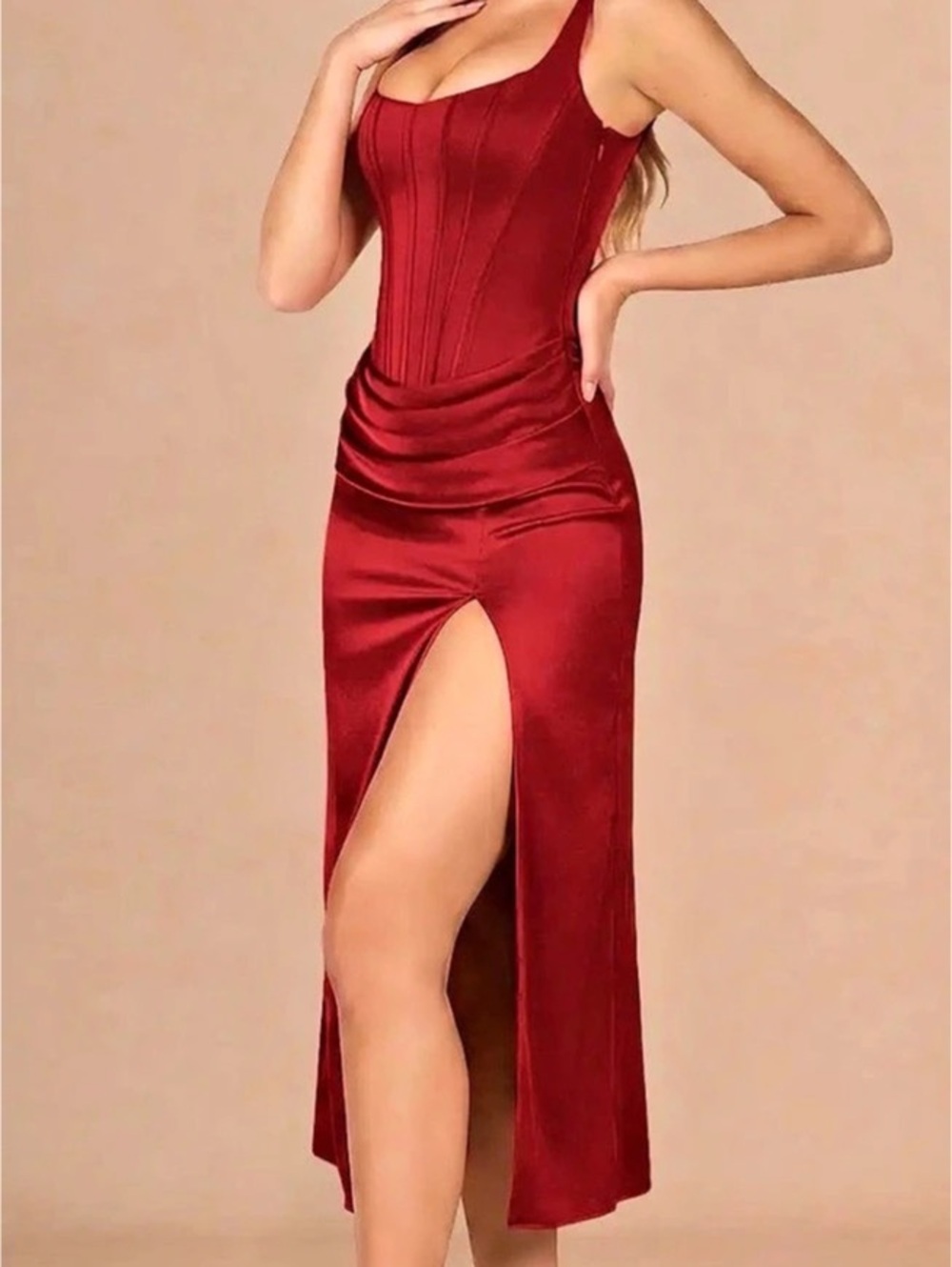 Azazie Keturah Cherry Red Midi Dress Stretch

Brand new with tags 

Size medium
